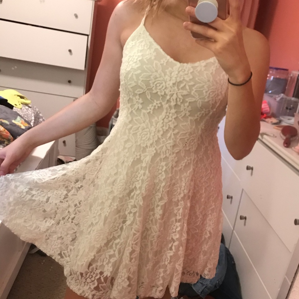 American Eagle lace white dress